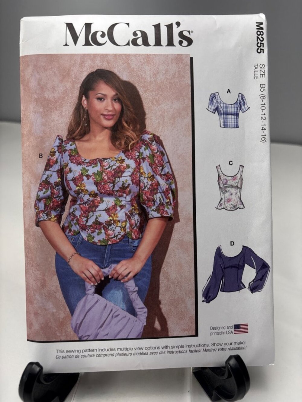 McCalls M8255 Sewing Pattern Tops Size 8-10-12-14-16 Uncut